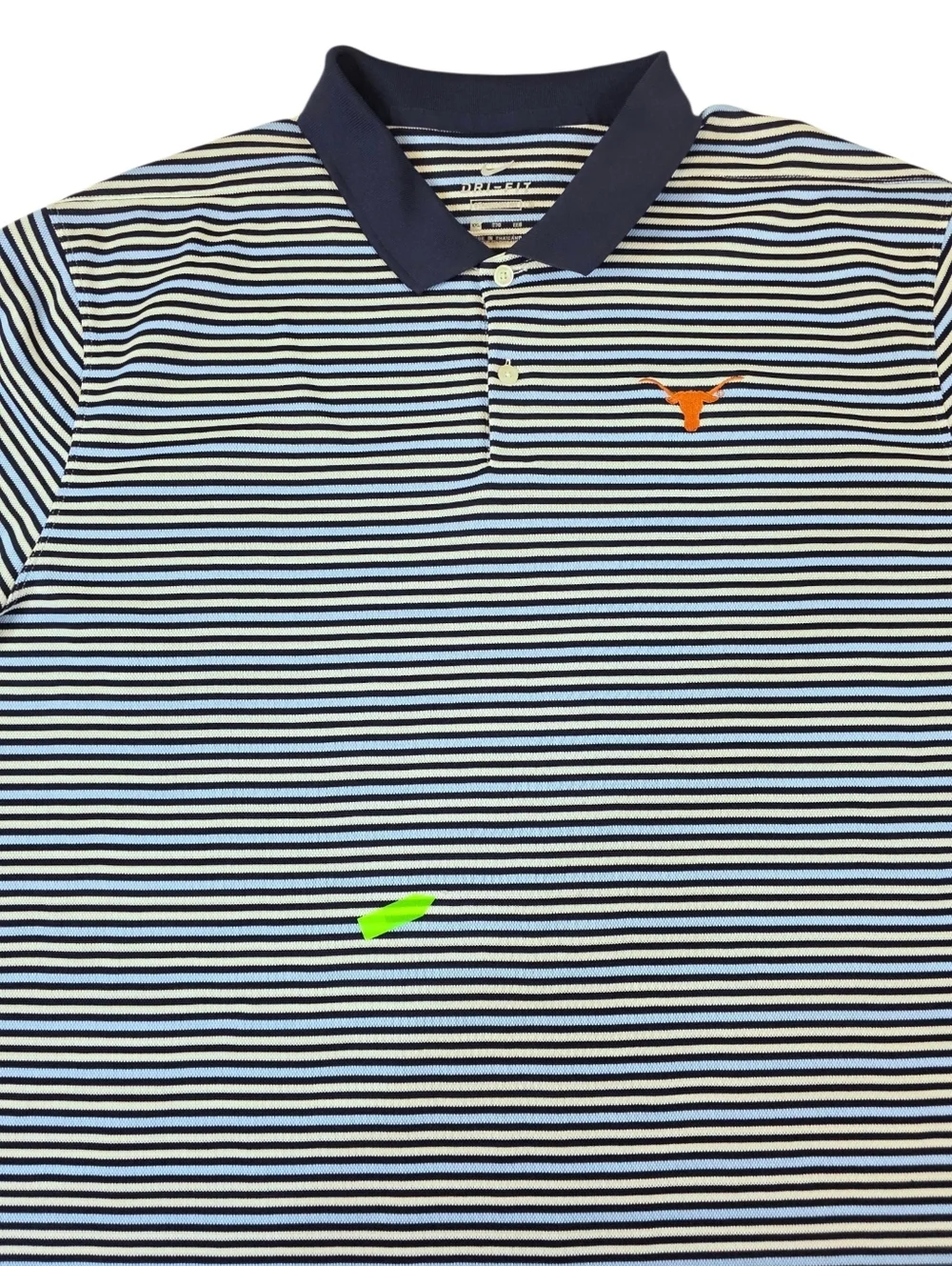 Nike Dri-FIT Texas Longhorns Golf Polo Shirt Striped Men XXL Performance